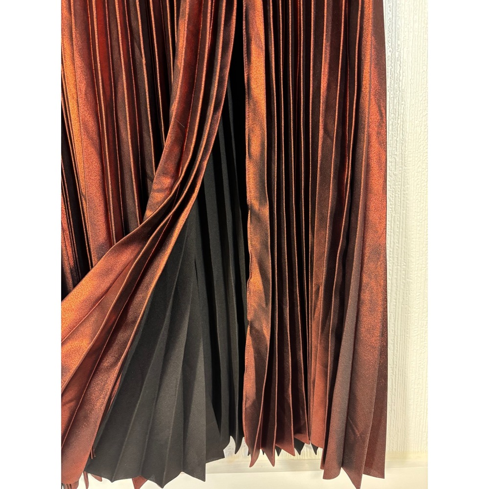 House of Harlow 1960 Pleated Shimmering Copper Party Skirt Sz M Fall - Picture 5 of 15